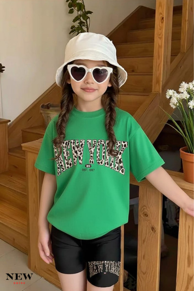 New Shine تي شيرت للأطفال مطبوع عليه نيويورك للجنسين