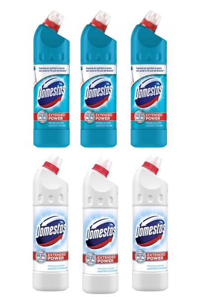 Domestos Дезинфектант Domestos Atlantic Breeze x3 + Комплект от 6 броя Extend...