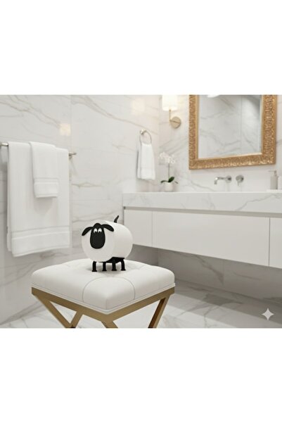 OEM Suport decorativ pentru hârtie igienică, model oaie, culoare neagră