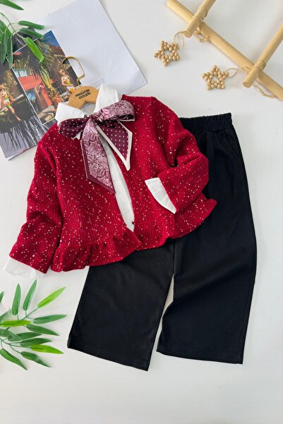 Minigimin Cicileri Set de cămăși din 3 piese pentru fetițe, cu cardigan cu pa...