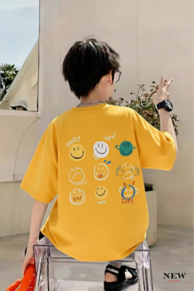 New Shine TRICOU UNISEX PENTRU COPII CU IMPRIMEU EMOJI