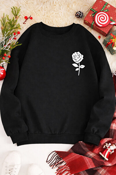 Pink Sky Unisex Oversize Βαμβακερό Φούτερ με στάμπα1 Gül