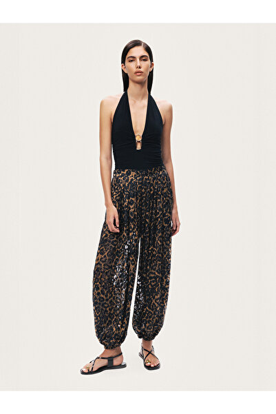 Nocturne Leopar Desenli Şalvar Pantolon