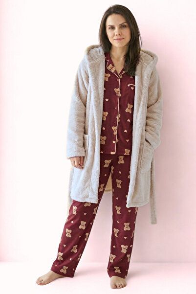 Sevim Hooded Wellsoft Dressing Gown & Plush Bathrobe - Soft, Fleece Unisex Dr...