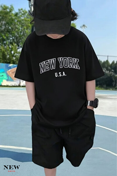 New Shine НЮ ЙОРК, САЩ ПЕЧАТАНА УНИСЕКС ДЕТСКА ТЕНИСКА