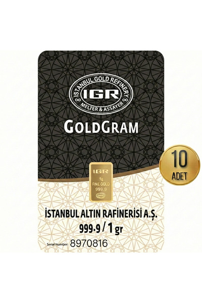 İar 1 Gram Külçe Altın (10 adet) 995 Saflık Sertifikalı
