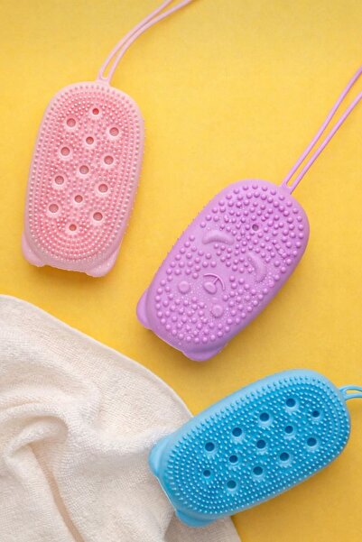 Funny Life منشفة استحمام للحمام مع حجرة إسفنجية من السيليكون، منشفة استحمام ن...