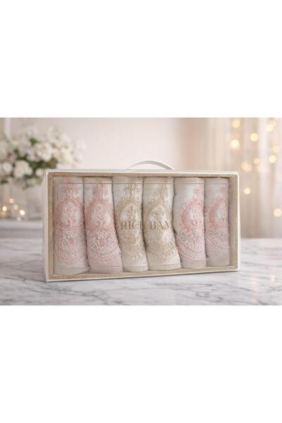 BEĞENDİ HOME 6-Piece Guipure Lace 30x50 Boxed Kitchen Towel Set