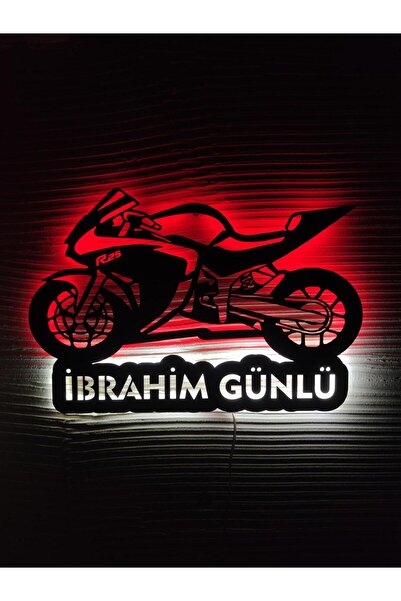 dekoraven Kişiye Özel İsimli Motorsiklet Led Işıklı Tablo(soru sor kısmından ...
