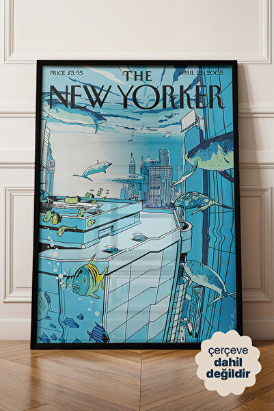 Persona Istanbul The New Yorker "Sualtı Metropolü" - Sürreal Mavi Poster (Çer...