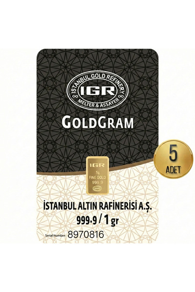 İar 1 Gram Külçe Altın (5 adet) 995 Saflık Sertifikalı