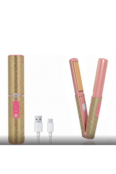 Kablosuz Saç Düzleştirici & Bukle Yapıcı, Titanyum Plaka, 3 Isı Ayarı, 5000 mAh