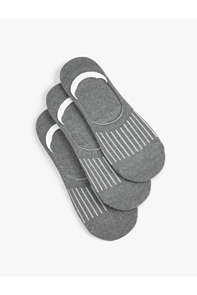 Beat Socks 3-Piece Plain Men's Gray Color Ballerina Invisible Socks