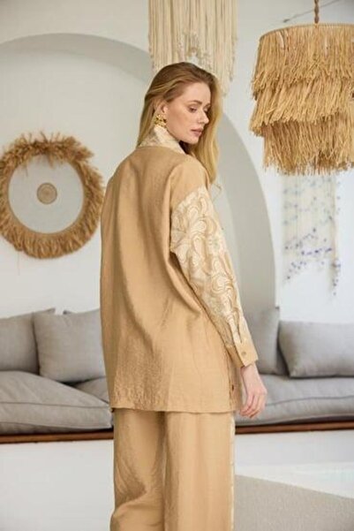 Moodbasic MARWA GOLD DANTELLİ TAKIM MA24.22 Latte