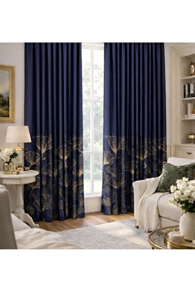 proevteks Yaprak Modern Desenli %200 (3 Kat) Sık Pile Fon Perde| Şık ve Lüks ...