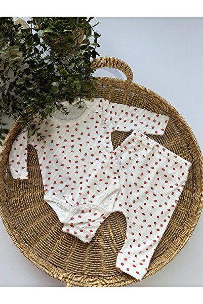 Nayinom Lovmi Baby ÇİLEK BASKILI ZIBINLI 2 Lİ TAKIM