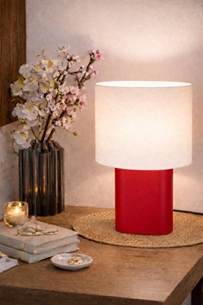 Vescarri Square Base Modern Table Lamp – Fabric Textured Lampshade Design