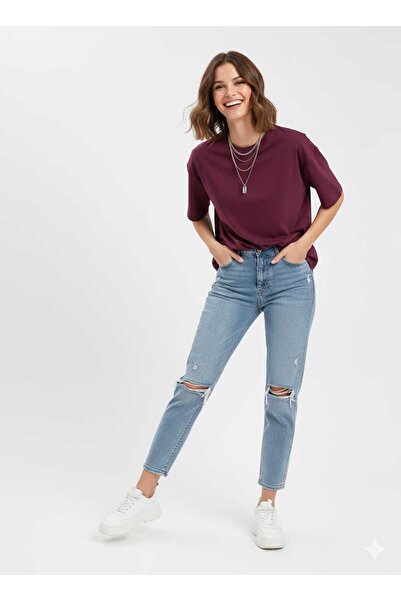 kikiriktekstil Γυναικείο T-Shirt με λαιμόκοψη Crew Neck Basic Oversize