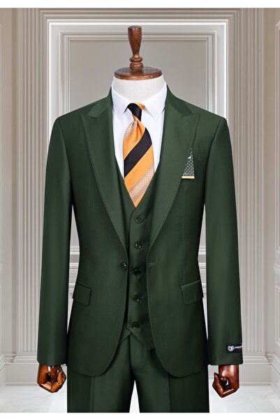 WENNO Punto Stitched Grass Green Vest Set Suit