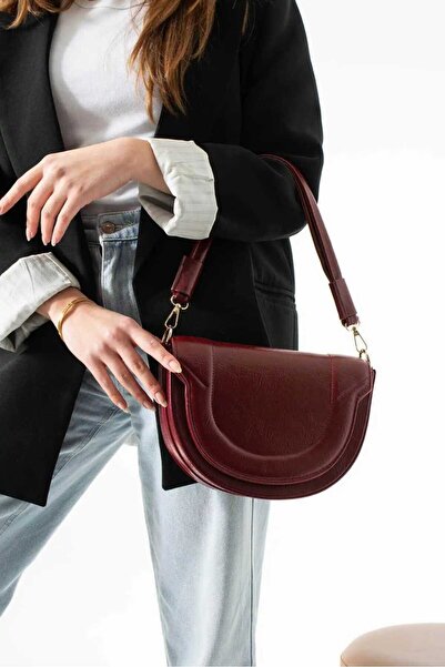 ÖZÜM TAKI Women's Cross Shoulder Bag Claret Red