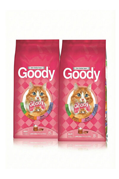 Goody Kuzu Etli & Pirinçli Yetişkin Kedi Maması 15 KgX2 Adet