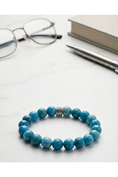 MMİF Apatite Natural Stone Bracelet Motivation and Focus Bracelet 8mm Unisex ...