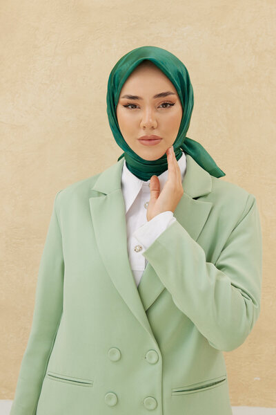 Silk Home Kadın Zümrüt Yeşil Bulut Desen Parlak Shiny Eşarp 75002-24