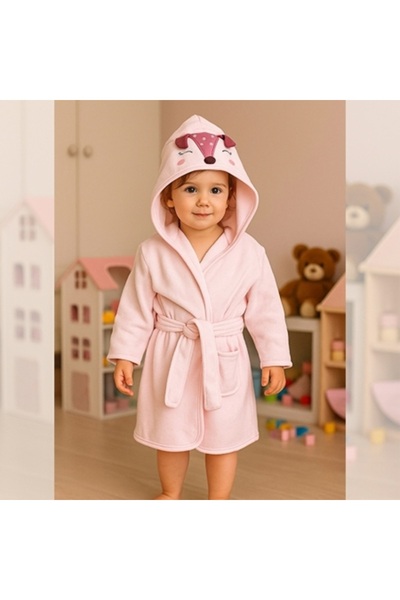 Pofidik Baby 100% Cotton Girls' and Boys' Hooded Soft Figured Bathrobe
