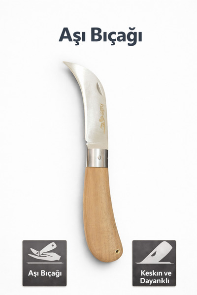 SENBANG Aşı Bıçağı – El Yapımı Keskin Bahçe ve Ağaç Aşılama Bıçağı, Ahşap Sap...