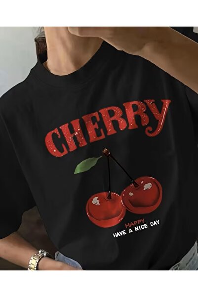 LELVANİ ΓΥΝΑΙΚΕΙΟ ΜΑΥΡΟ ΜΠΛΟΥΖΑΚΙ ΜΕ ΣΤΑΜΠΑ  "CHERRY " (ΚΕΡΑΣΙΑ)  "ευτυχισμέν...