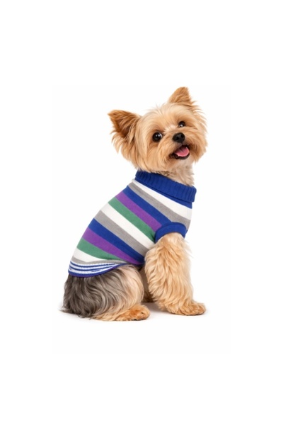 Rinaldo Franco spa Pulover tricotat cu dungi pentru câini - S