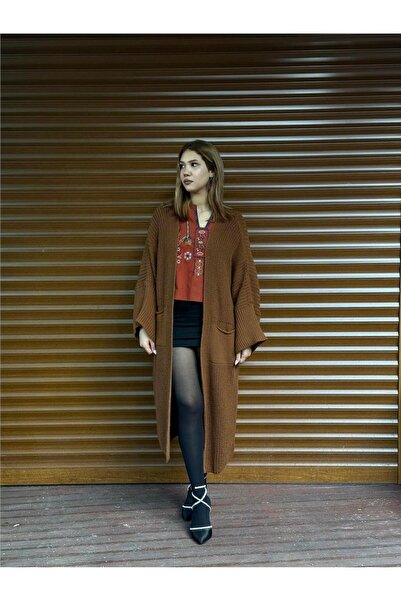 Miss Boheme Brown Chain Knitwear Cardigan