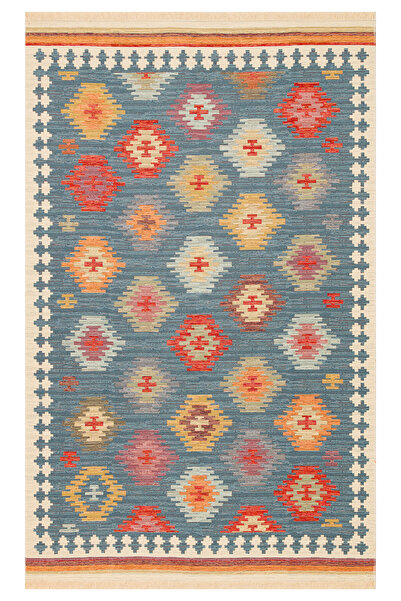 Neşem Halı Boutique EKOHALI Nomad NMD 04 Navy Çift Taraflı Kullanıma Uygun Yı...