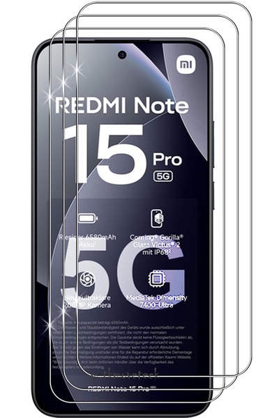 m.tk moveteck Redmi Note 15 pro 5G Uyumlu Ekran Koruyucu Kırılmaz Cam 9H Temp...
