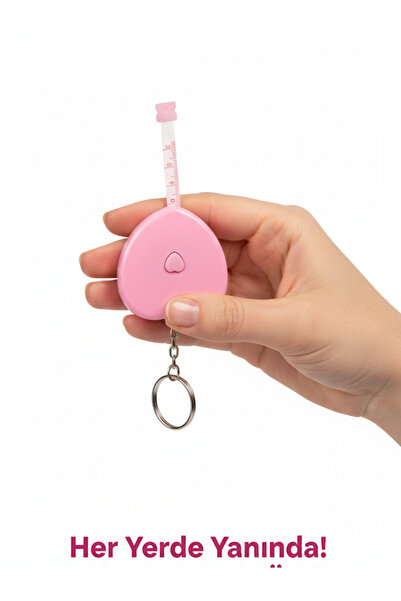 Toleys Metre İçeren Kalpli Anahtarlık – Şık ve Fonksiyonel Hediye