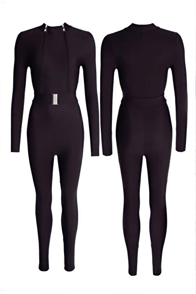 FashionForYou Vella shaping jumpsuit, with two front zippers and high collar,...