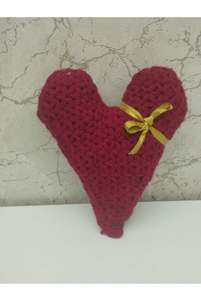 GNY TASARIM Örgü kalp yastık