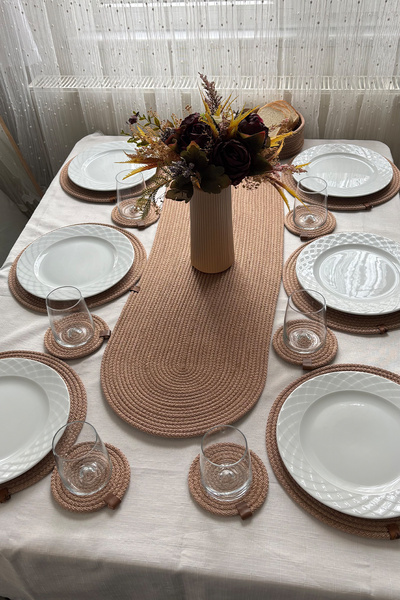 MS Glassware Set de 14 piese: covorașe din răchită, suporturi pentru pahare -...