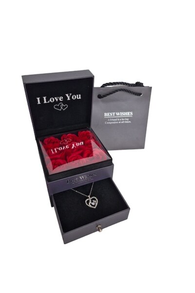 OEM Set cadou special pentru mamă cu trandafiri din săpun și pandantiv inimă ...