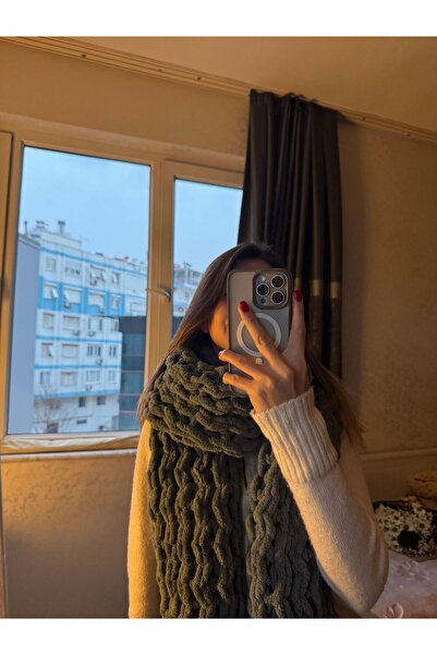 MODİNOVA Puffy 100% Hand Knitted Pinterest Model Scarf