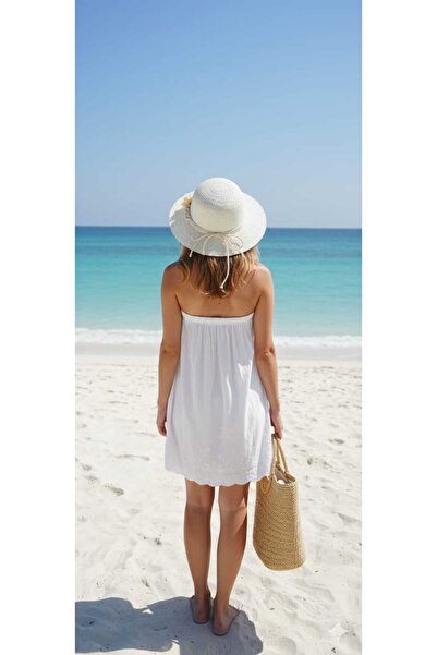 ESU ACCESSORY ESU Romantik Boho Hasır Şapka - Tatil Kombinleri İçin Zarif Gün...