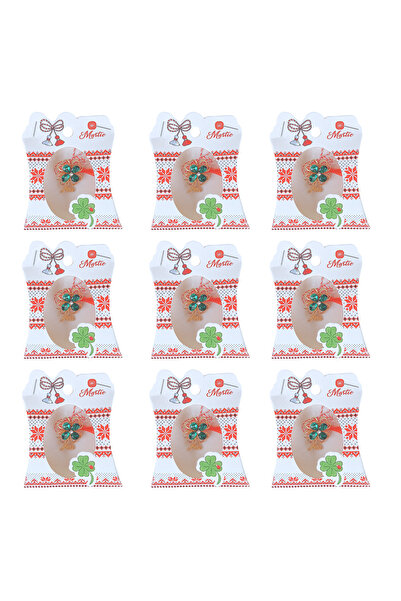 HYVESTO Set 9 Brose Martisor Trifoi cu Cristal Verde, Metal Premium, Snur Alb...