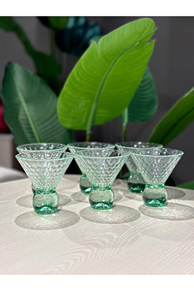 ROY KING Royking Ayaklı Dondurmalık Balık Sırtı Yeşil Kase Kokteyl Bardak YV-348