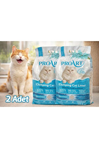 proart Doğal Topaklanan Kokulu Tozsuz Kedi Kumu 2x10 Le