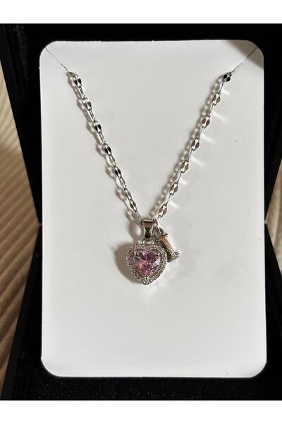 bijoux uniques Steel Pink Heart Letter Women's Necklace