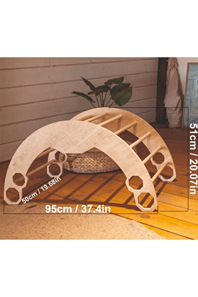 Ankebut Montessori Ahşap Pikler Halkası Tırmanma Merdiveni ve sallanan beşik ...