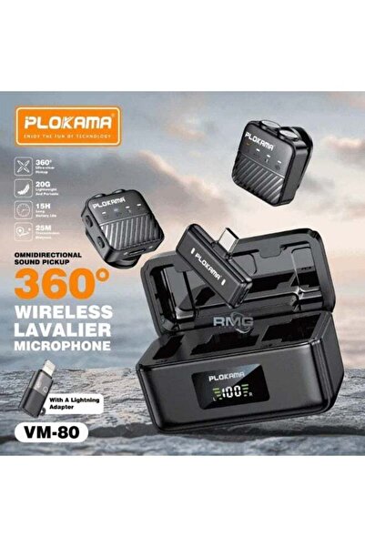 PLOKAMA ميكروفون لاسلكي مزدوج VM-80 - نظام تسجيل لشخصين