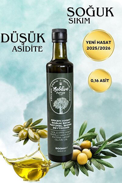 Koblive 0.5LT Şişe Erken Hasat Soğuk Sıkım Zeytinyağı (0,16 Asit)