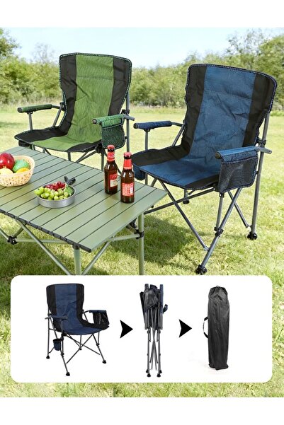iron candy Extra-Large Folding Camping Chair, 150kg Capacity, Cup Holder