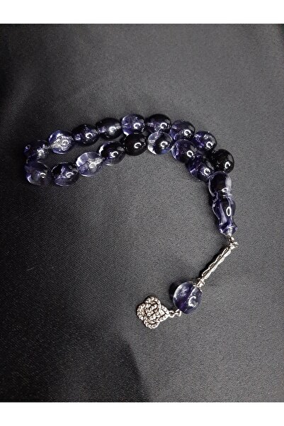 MRYart سبحة خرزية شفافة بلون العنبر ولون أزرق داكن بجودة عالية